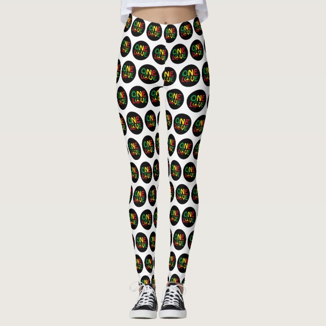 Eine Liebe, Reggae-Design Leggings (Vorderseite)