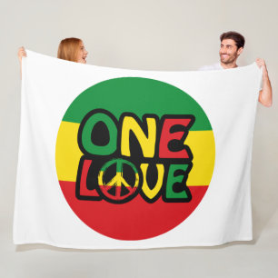 Eine Liebe, Reggae-Design mit Reggaefarben Fleecedecke
