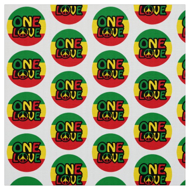 Eine Liebe, Reggae-Design mit Reggaefarben Stoff (Muster)