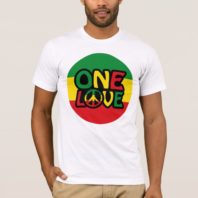 Eine Liebe, Reggae-Design mit Reggaefarben T-Shirt (Vorderseite)