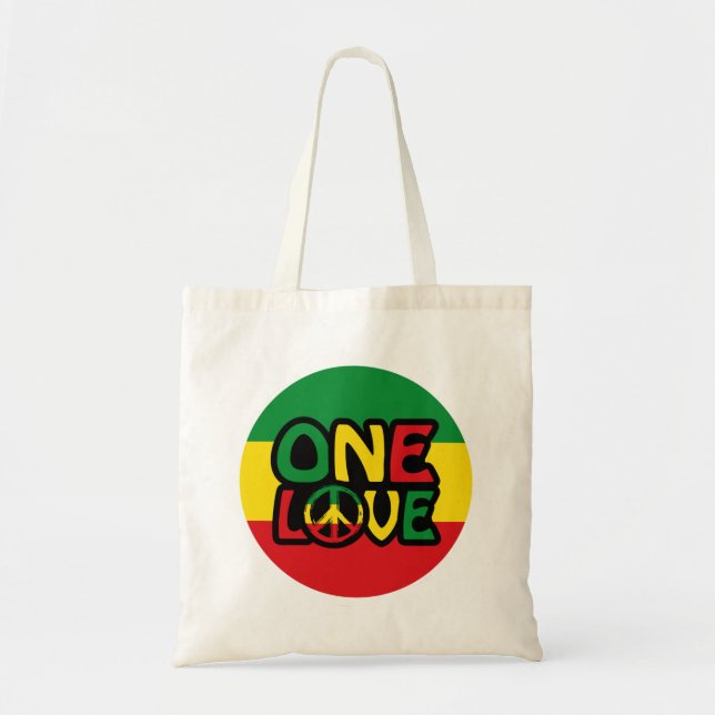 Eine Liebe, Reggae-Design mit Reggaefarben Tragetasche (Vorne)