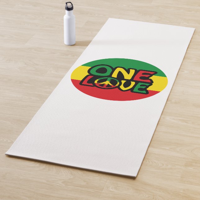 Eine Liebe, Reggae-Design mit Reggaefarben Yogamatte (Beispiel)
