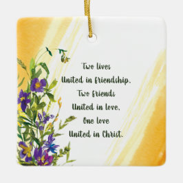 Eine Liebe vereint in Christi Inspiration Zitat Keramikornament