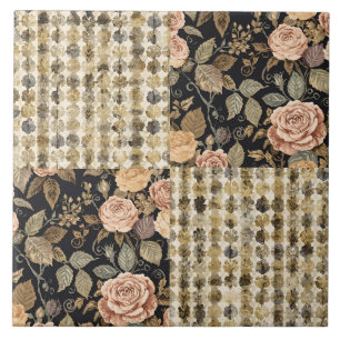 Eine liebliche Mischung aus Blumen und Motivdesign Fliese