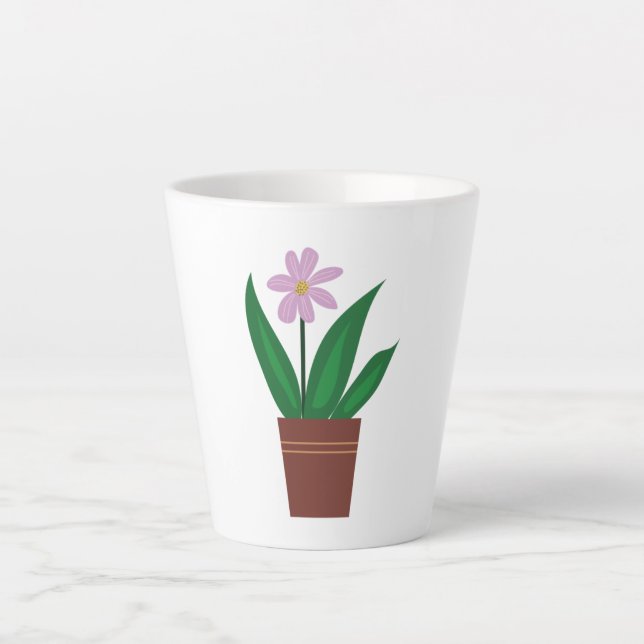 Eine Lila Blume in einem Topf Milchtasse (Vorderseite)