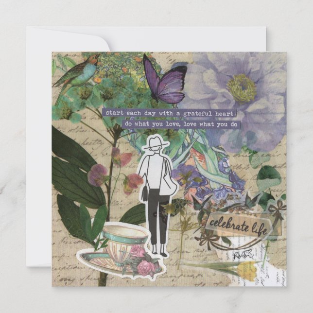 Eine Lila, herzhafte Grußkarte (Vorderseite)