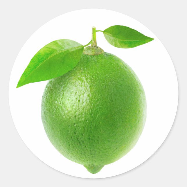 Eine Limon mit Blätter Runder Aufkleber (Vorderseite)