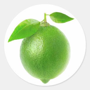 Eine Limon mit Blätter Runder Aufkleber