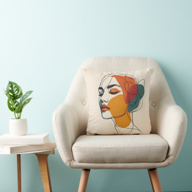 Eine Linie Kunst Kissen (Stuhl )