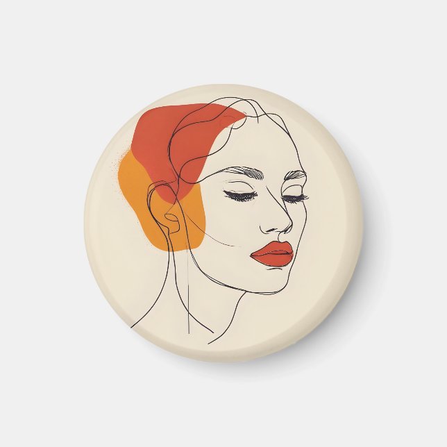 Eine Linie Kunst Magnet (Vorne)
