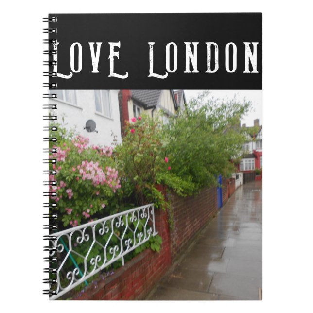 Eine Londoner Straße und regen England Notizblock (Vorderseite)
