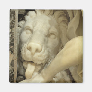 Eine Löwe leckt Daniel am Fuß Magnet