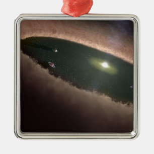 Eine Lücke in einem protoplanetären oder planetenb Silbernes Ornament
