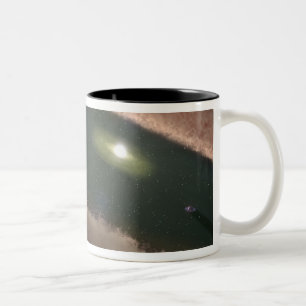 Eine Lücke in einem protoplanetären oder planetenb Zweifarbige Tasse