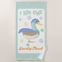 Eine Lucky Duck & Bubbles Grüne Pastete Strandtuch