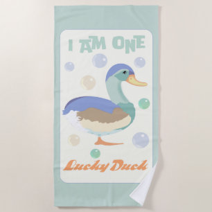 Eine Lucky Duck & Bubbles Grüne Pastete Strandtuch