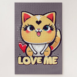 Eine lustige Chibi-Katze voller Liebe