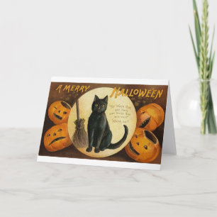 Eine lustige Halloween-Cat-Karte Karte