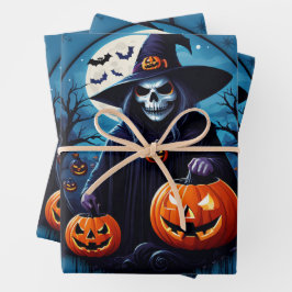 Eine lustige Halloween-Szene Geschenkpapier Set