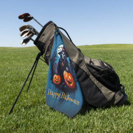 Eine lustige Halloween-Szene Golfhandtuch