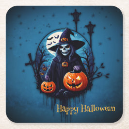 Eine lustige Halloween-Szene Rechteckiger Pappuntersetzer