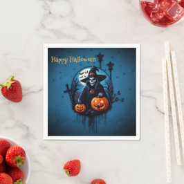 Eine lustige Halloween-Szene Serviette