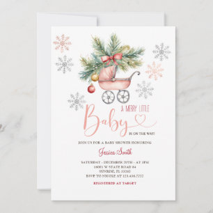 Eine lustige kleine Weihnachtsschneeflocken-Babydu Einladung