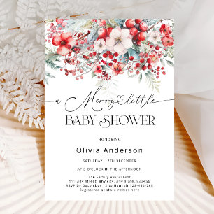 Eine lustige kleine Winter Floral Baby Dusche Einladung