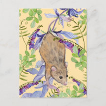 Eine lustige Maus in einem Dickicht von Blume.