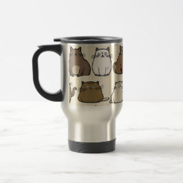 Eine lustige und skurrile Niedliche Katzen-Design- Reisebecher