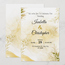 Eine luxuriöse Hochzeitseinladung in elegantem Gol Einladung