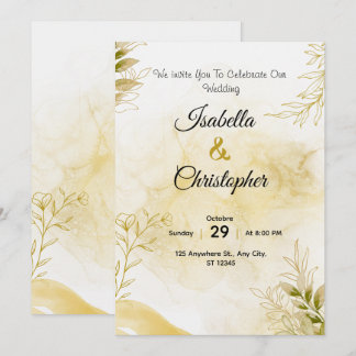 Eine luxuriöse Hochzeitseinladung in elegantem Gol Einladung
