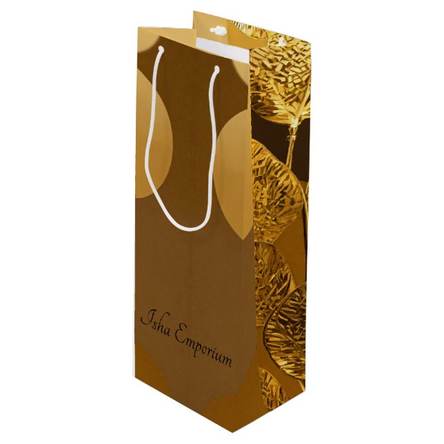 Eine luxuriöse Weinbeutel Geschenktüte Für Weinflaschen (Vorderseite Schrägansicht)