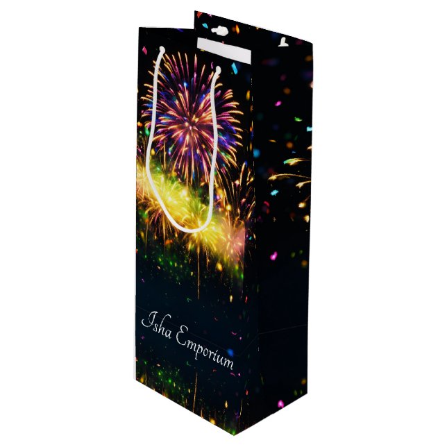 Eine luxuriöse Weinbeutel Geschenktüte Für Weinflaschen (Vorderseite Schrägansicht)