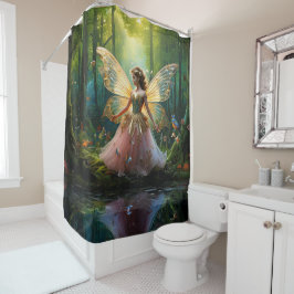 Eine magische Fee im Wald Duschvorhang