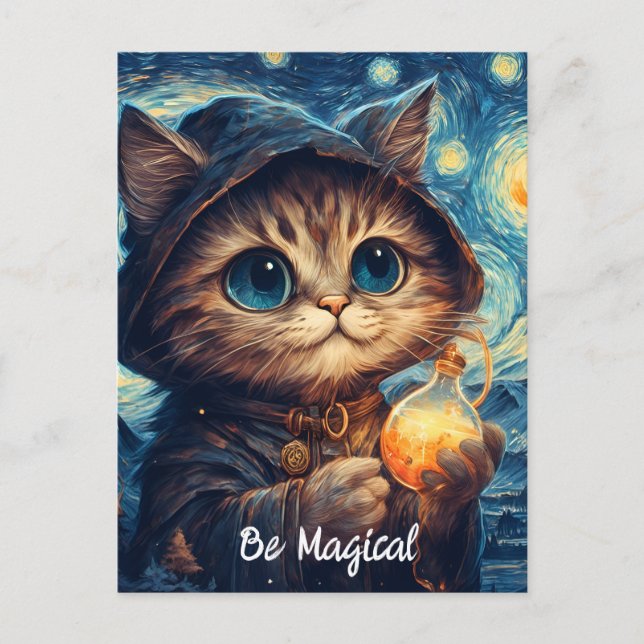 Eine magische Katze von Van Gogh Postkarte (Vorderseite)