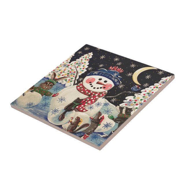 "Eine magische Nacht im Schnee" Fliese (Seite)