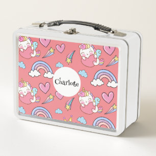 Eine magische Rainbow Unicoro School Geburtstagspa Metall Brotdose