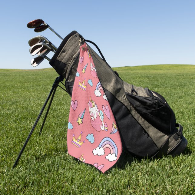 Eine magische Regenbogenpartei im Muster der Gebur Golfhandtuch (Gras)