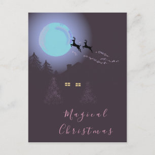 Eine magische Weihnachtsnacht Feiertagspostkarte