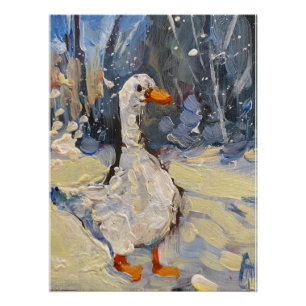 eine malerische Gans im Winter Poster
