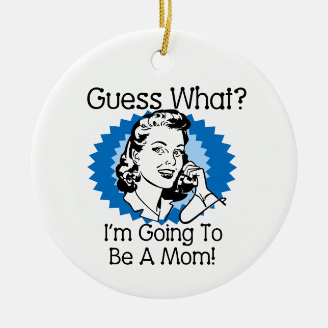 Eine Mama Blau Keramik Ornament (Vorne)