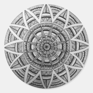 Eine Mandala-Designtaste Runder Aufkleber