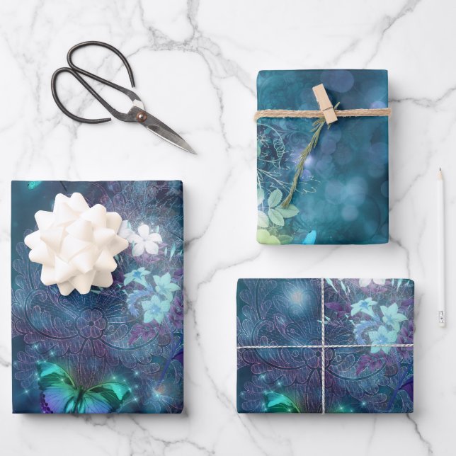 Eine Märchen im Design der Gartenreihe 1 Geschenkpapier Set (Vorderseite)