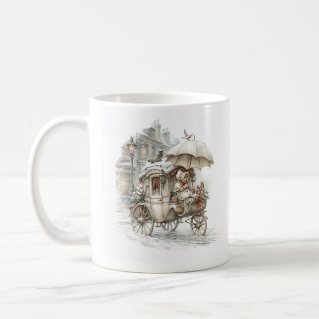eine Märchenkutsche mit einem Mädchen auf einer Wi Kaffeetasse (Links)