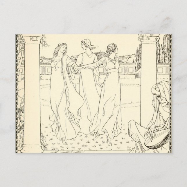 Eine Maske der Toten Florenz Vintage Postkarte (Vorderseite)