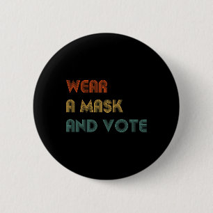 Eine Maske und Abstimmung politische Wahlen Biden Button
