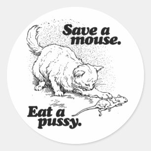 EINE MAUS gerettet -.png Runder Aufkleber