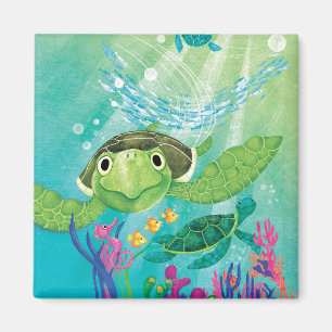 Eine Meeresschildkröte-Rettung Magnet