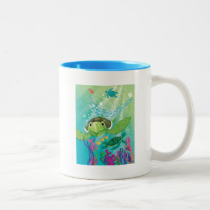 Eine Meeresschildkröte-Rettung Zweifarbige Tasse
